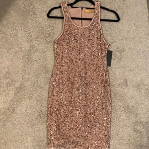 Alice and Olive pink sequin dress